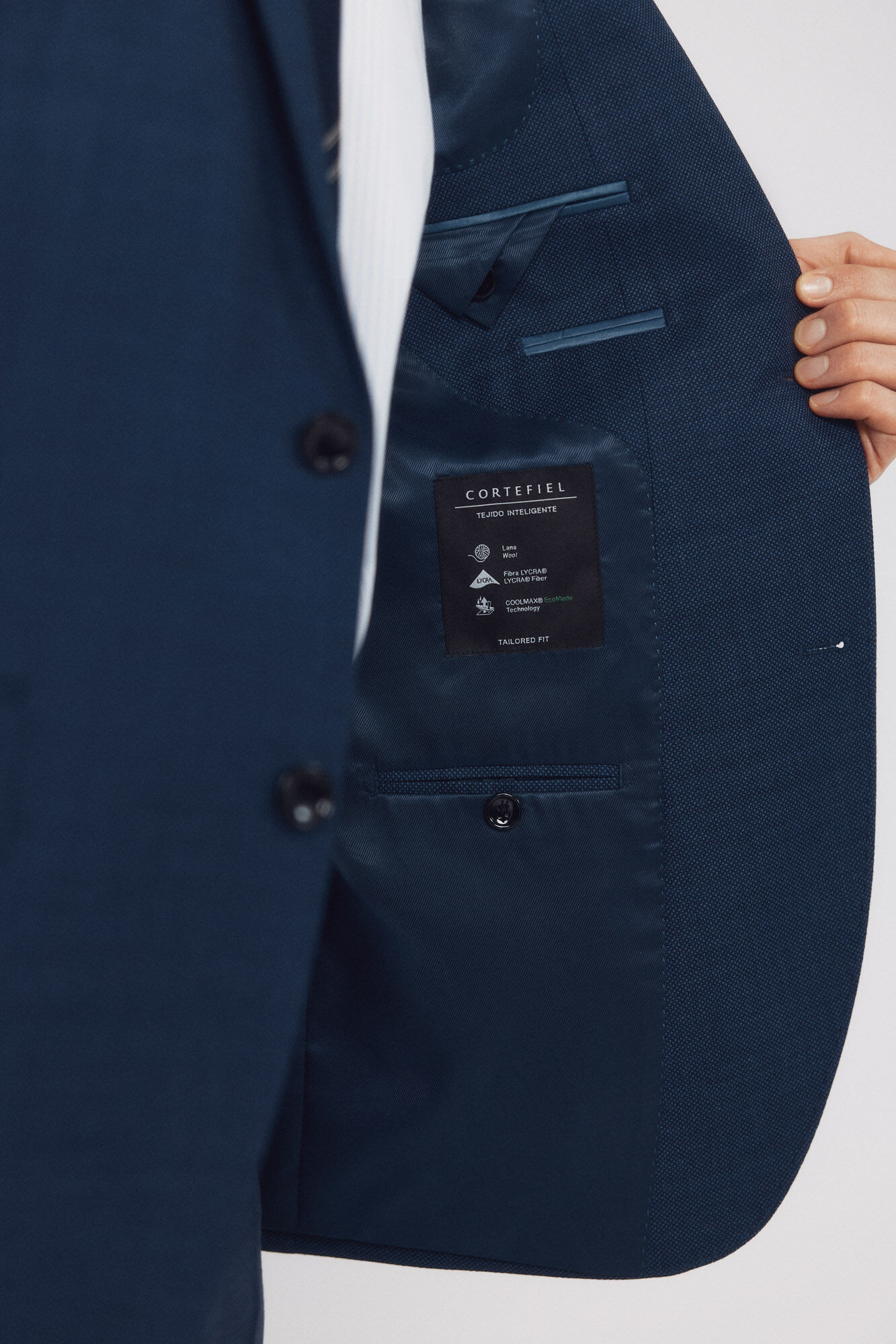 Cortefiel Coolmax bird's eye jacket Blue