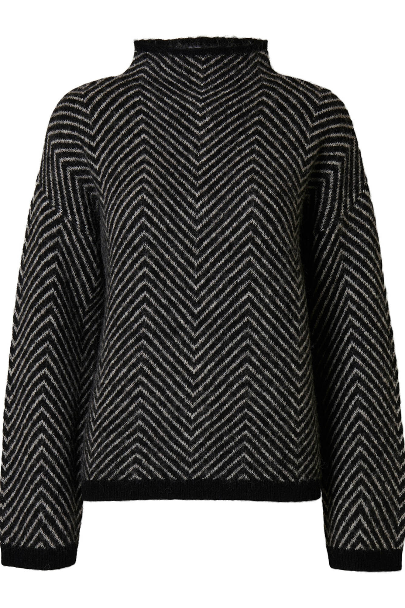 Selected Camisola de gola de lhama e alpaca. Preto