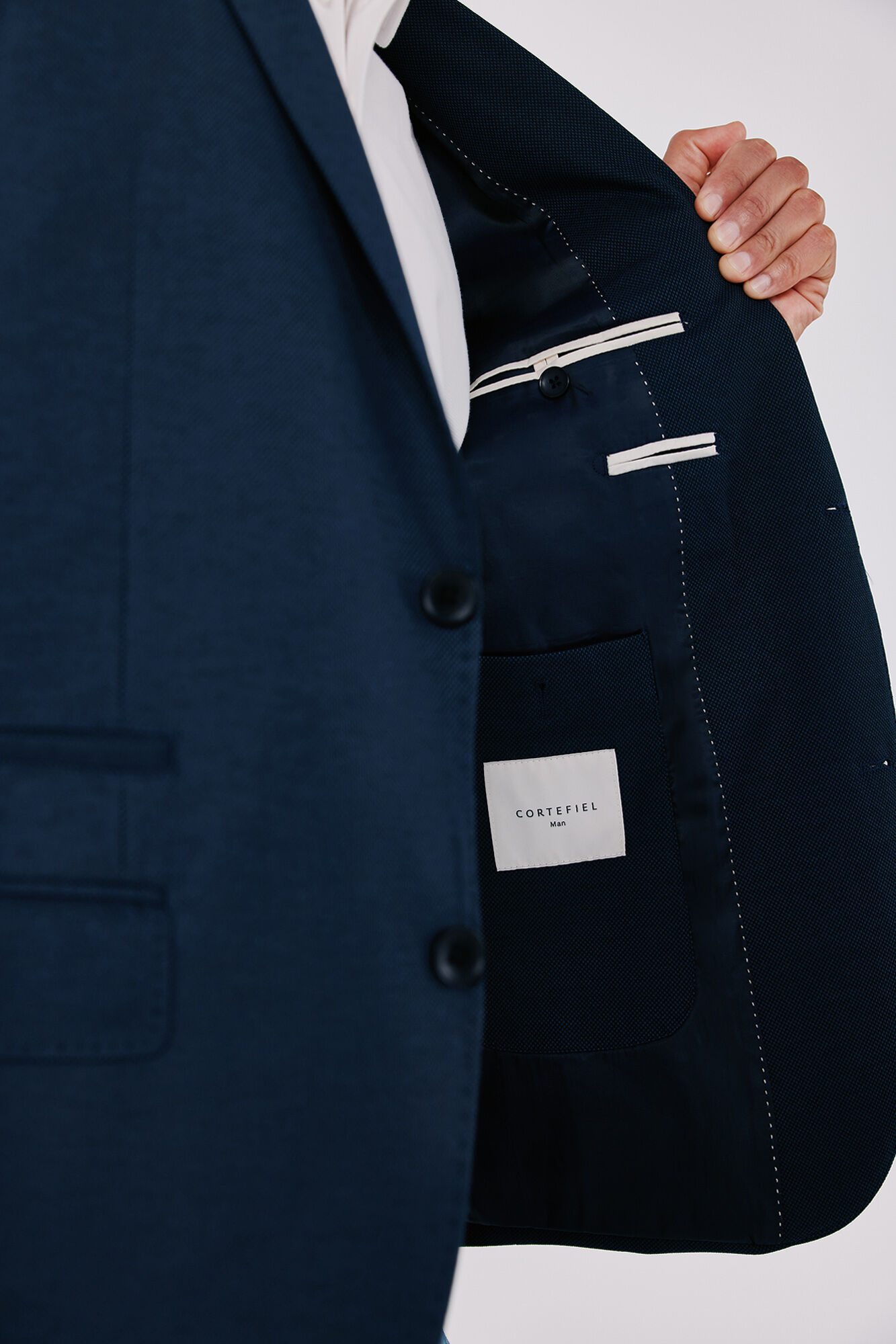 Cortefiel Basic knit blazer Navy