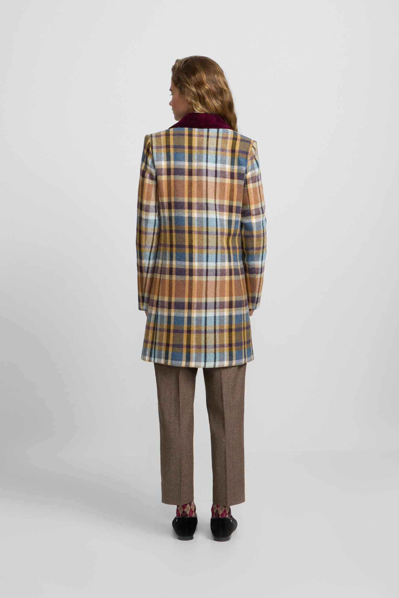 Silbon Casaco sobretudo cruzado Castanho