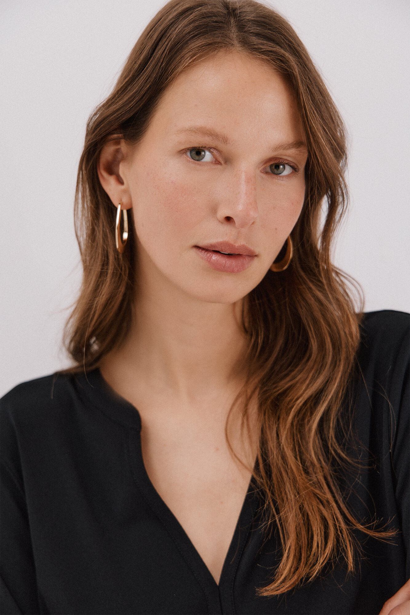 Cortefiel Basic top with mandarin collar