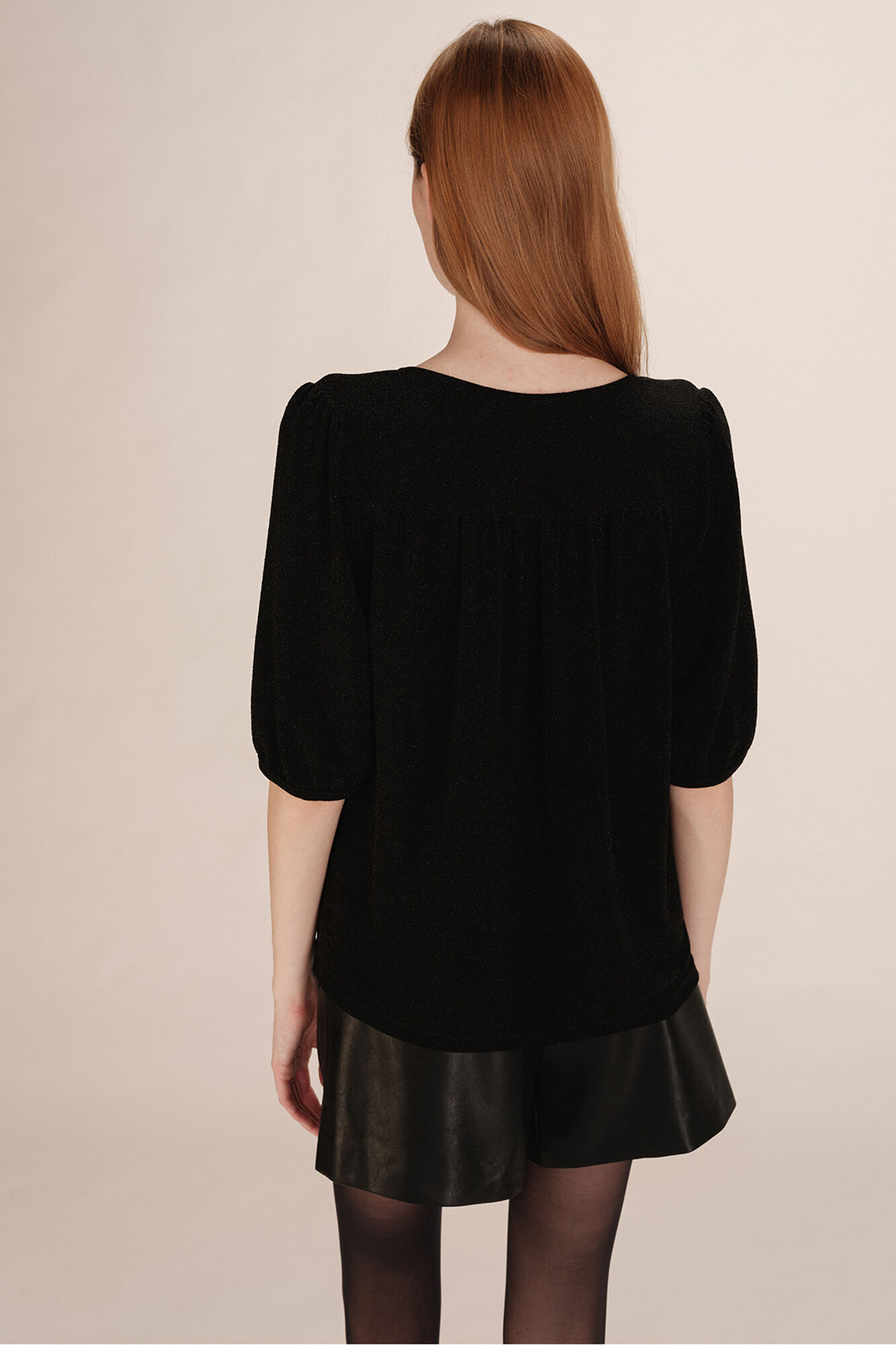 Grace & Mila Top largo de lurex  Preto