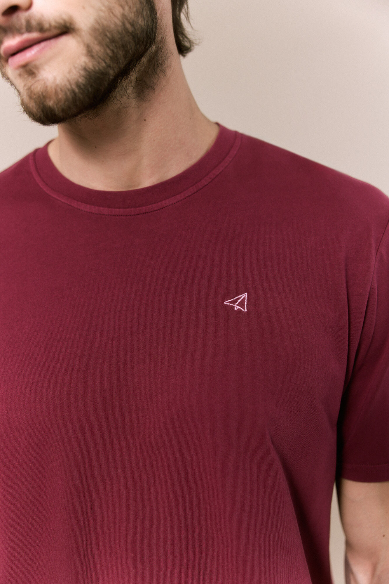 OOTO Camiseta b&aacute;sica lavada Granate