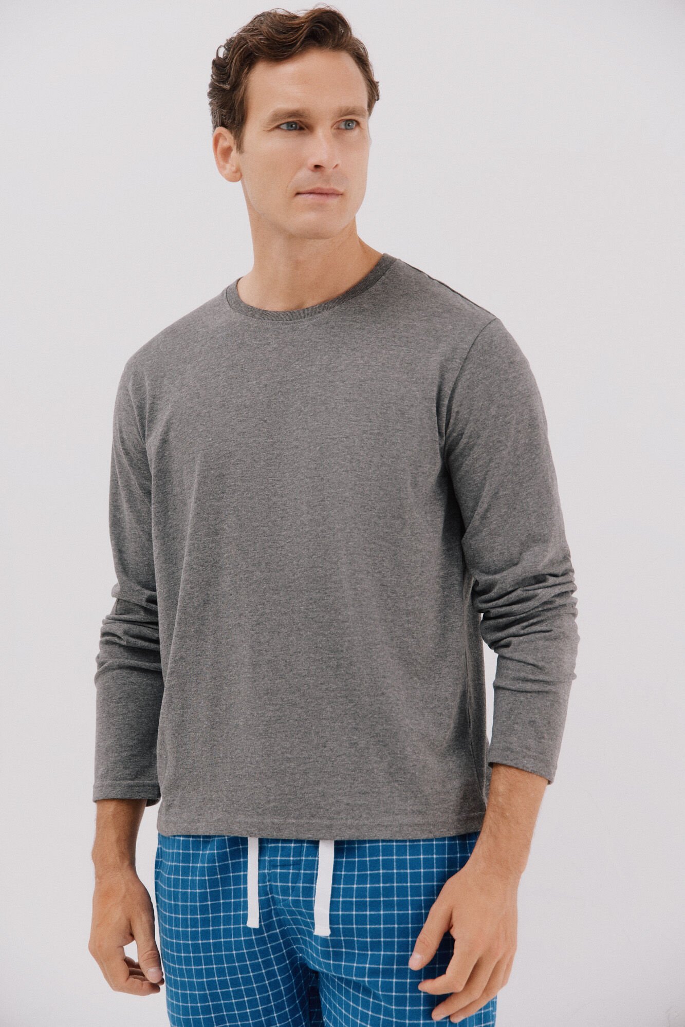 Cortefiel Set de pijama punto y tela