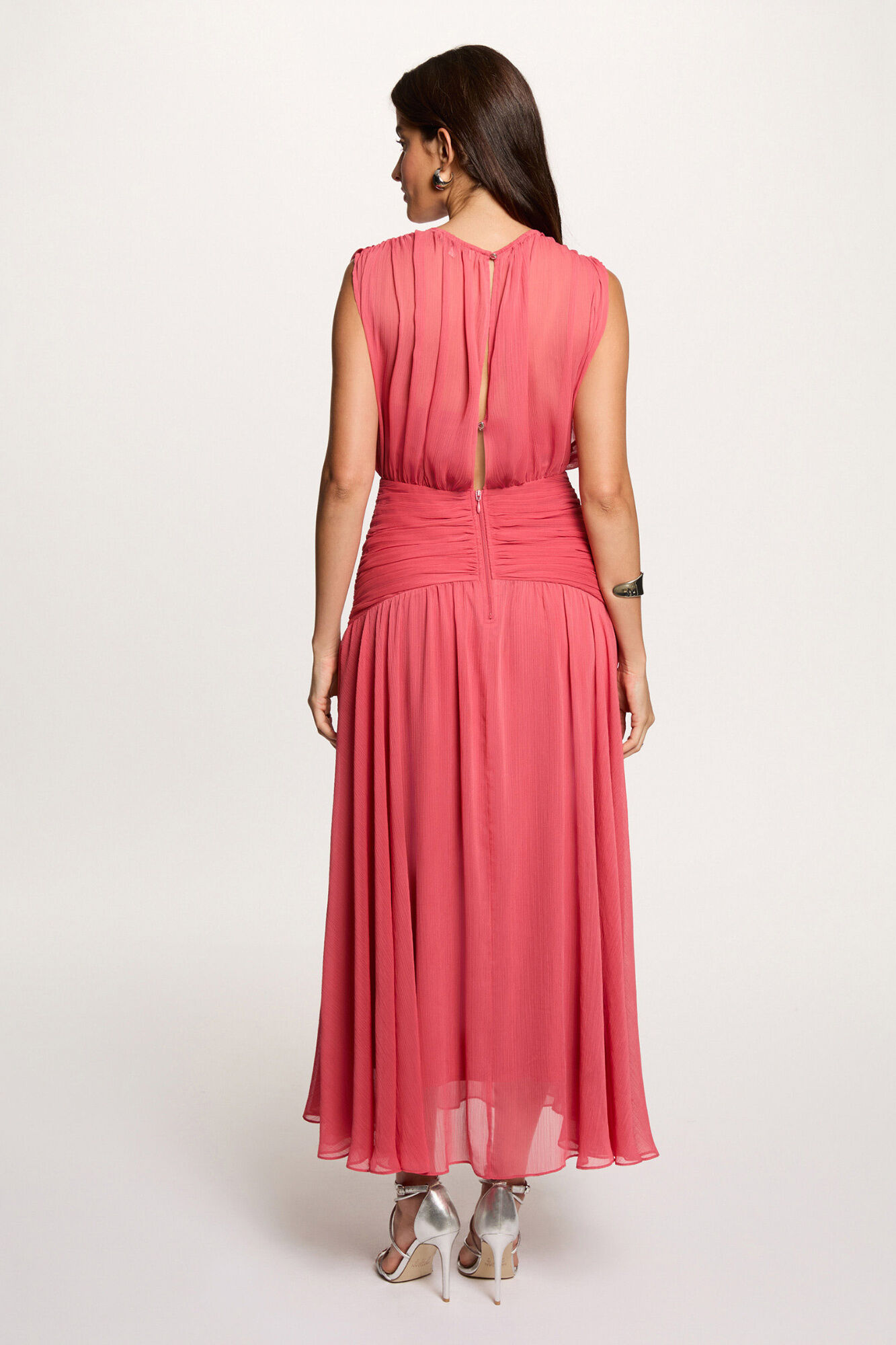 Morgan Vestido comprido drapeado Subiu