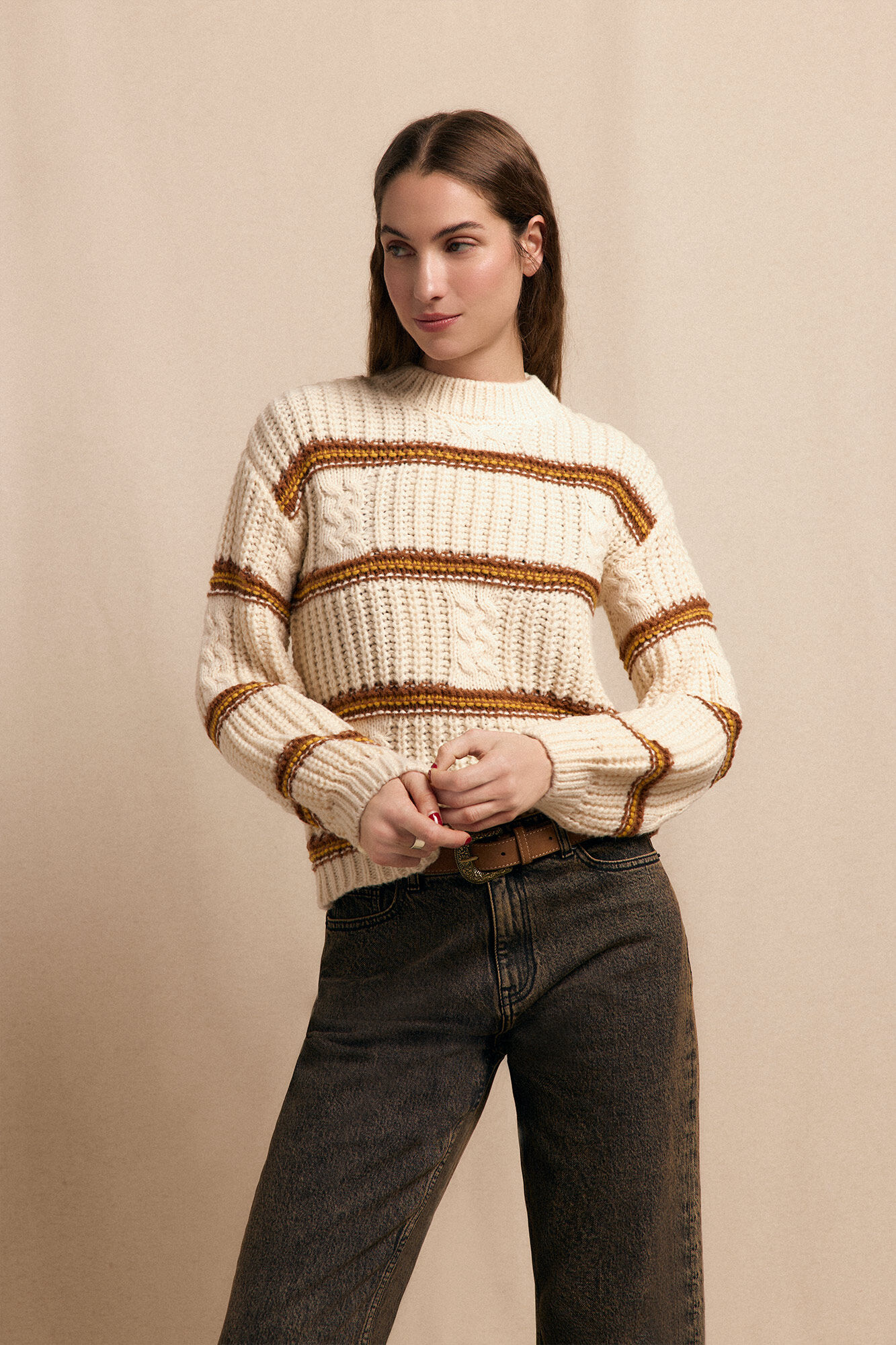 Slowlove Su&eacute;ter malha de malha perolada