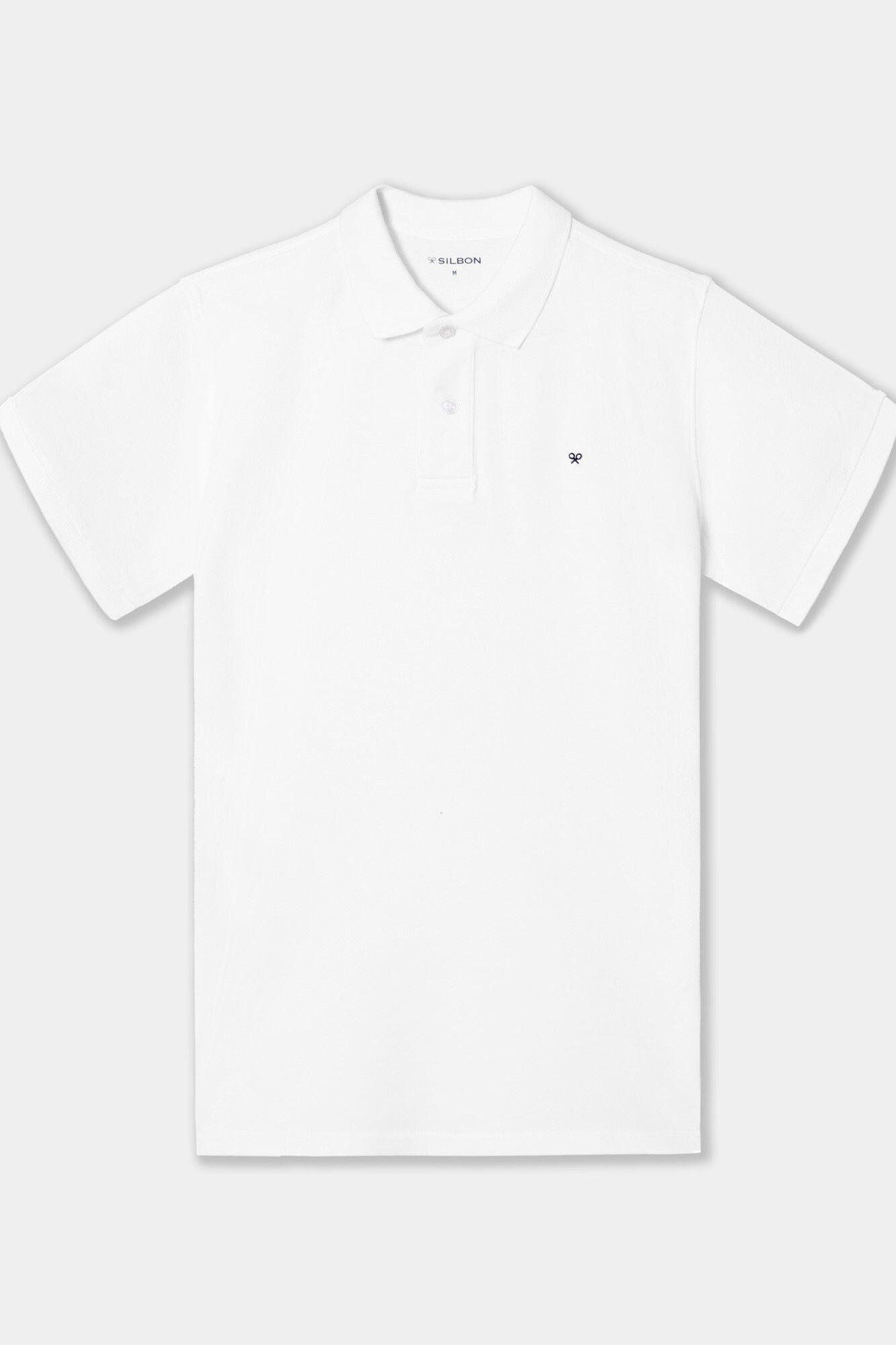 Silbon Polo clasico liso Blanco