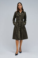 Salsa Jeans Vestido midi de camur&ccedil;a Verde