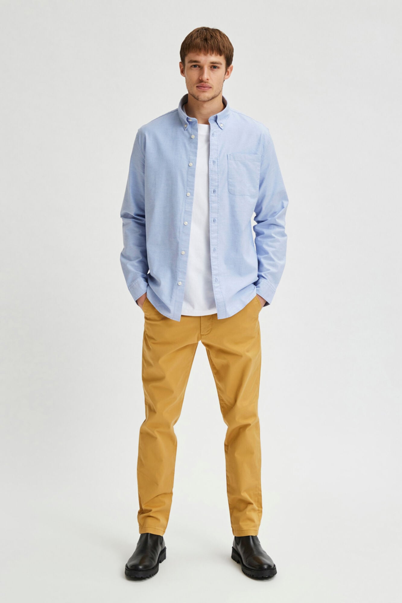 Selected Camisa oxford Regular Fit Azul