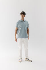 elPulpo Camisa polo lavada com bordado contrastante Azul