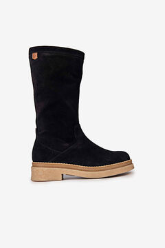 Cortefiel Nagore black split leather boots Black