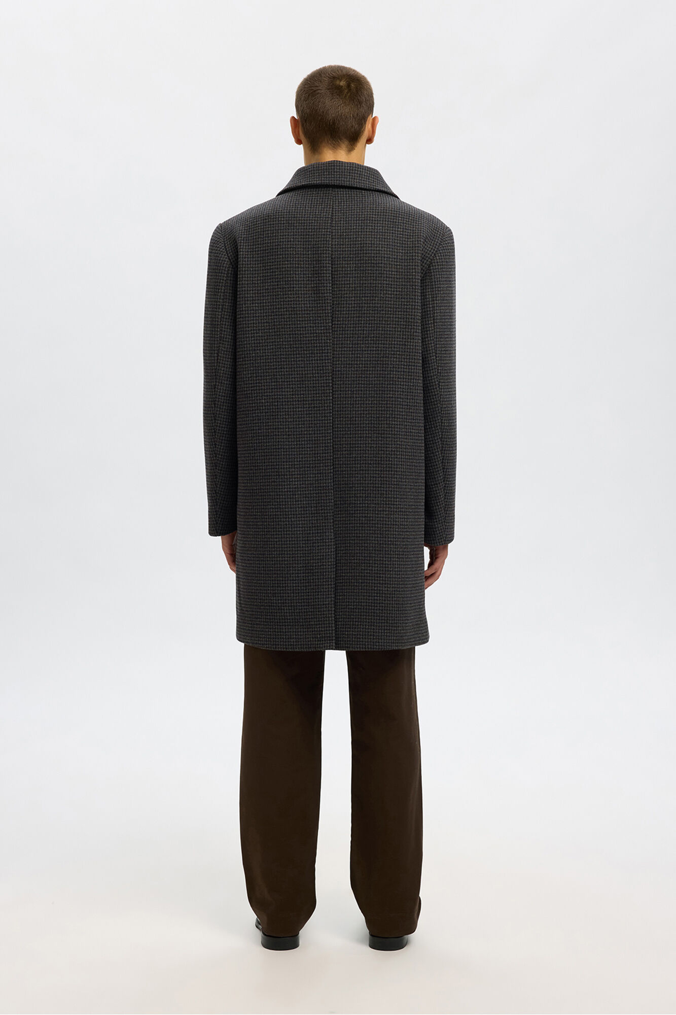 Selected Sobretudo longo de l&atilde; Cinzento