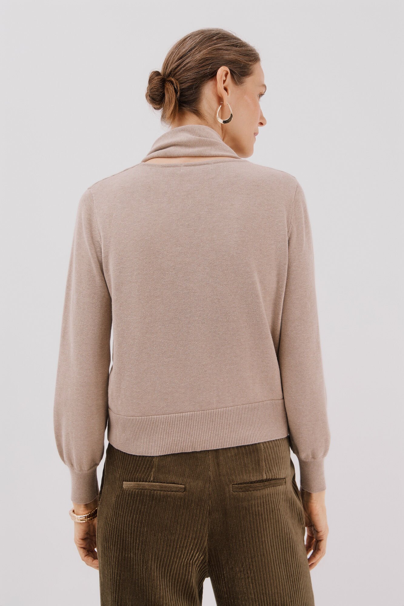 Cortefiel Jacket with scarf Beige