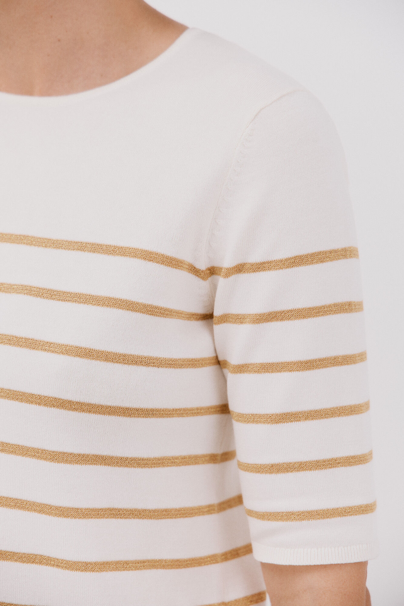 Cortefiel Short-sleeved jumper Ivory