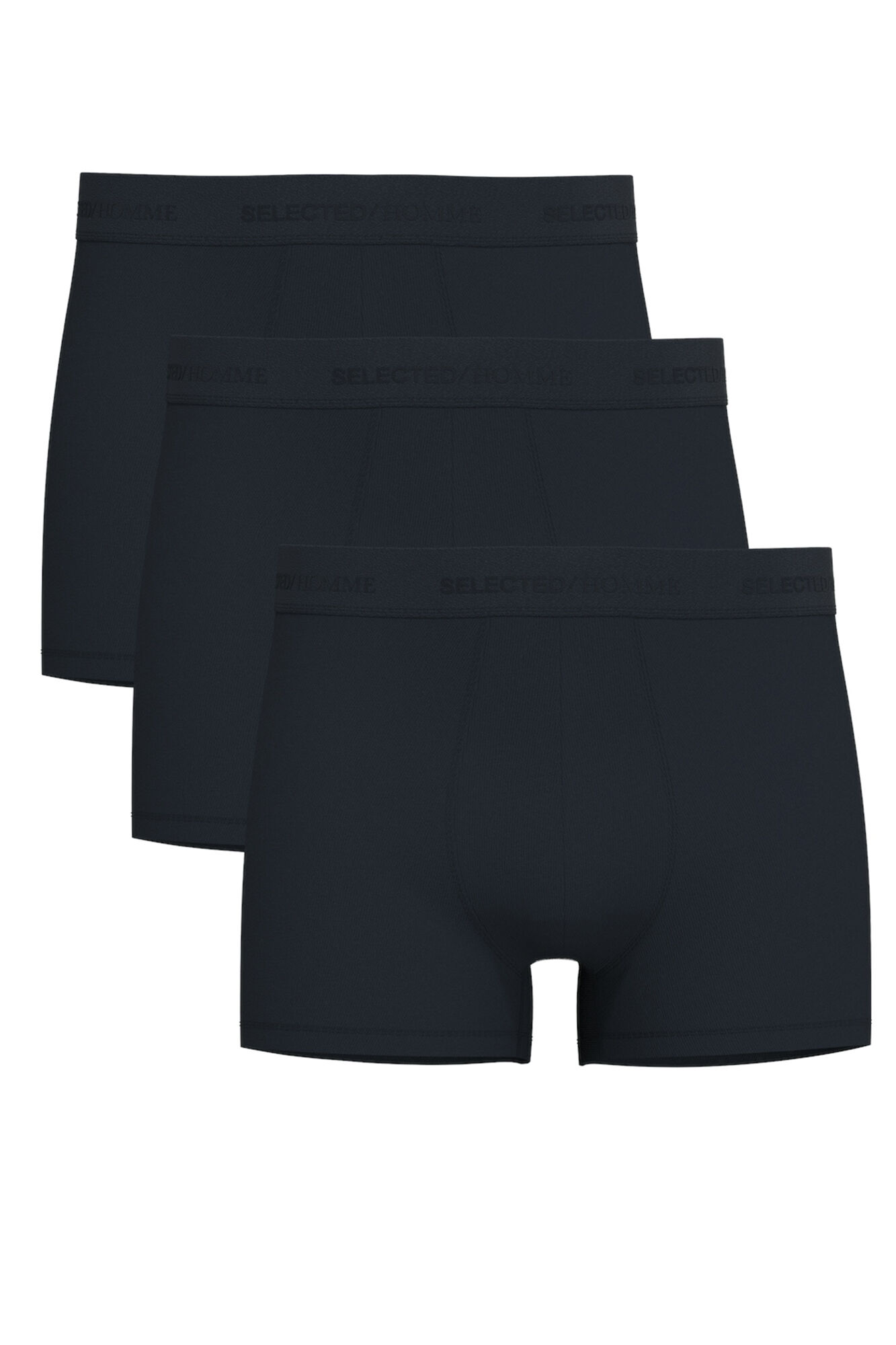 Selected Pack de 3 calzoncillos confeccionados con algod&oacute;n org&aacute;nico. Azul marino
