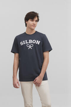 Cortefiel Silbon racket T-shirt Navy