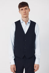Cortefiel Dynamic blue plaid vest Navy