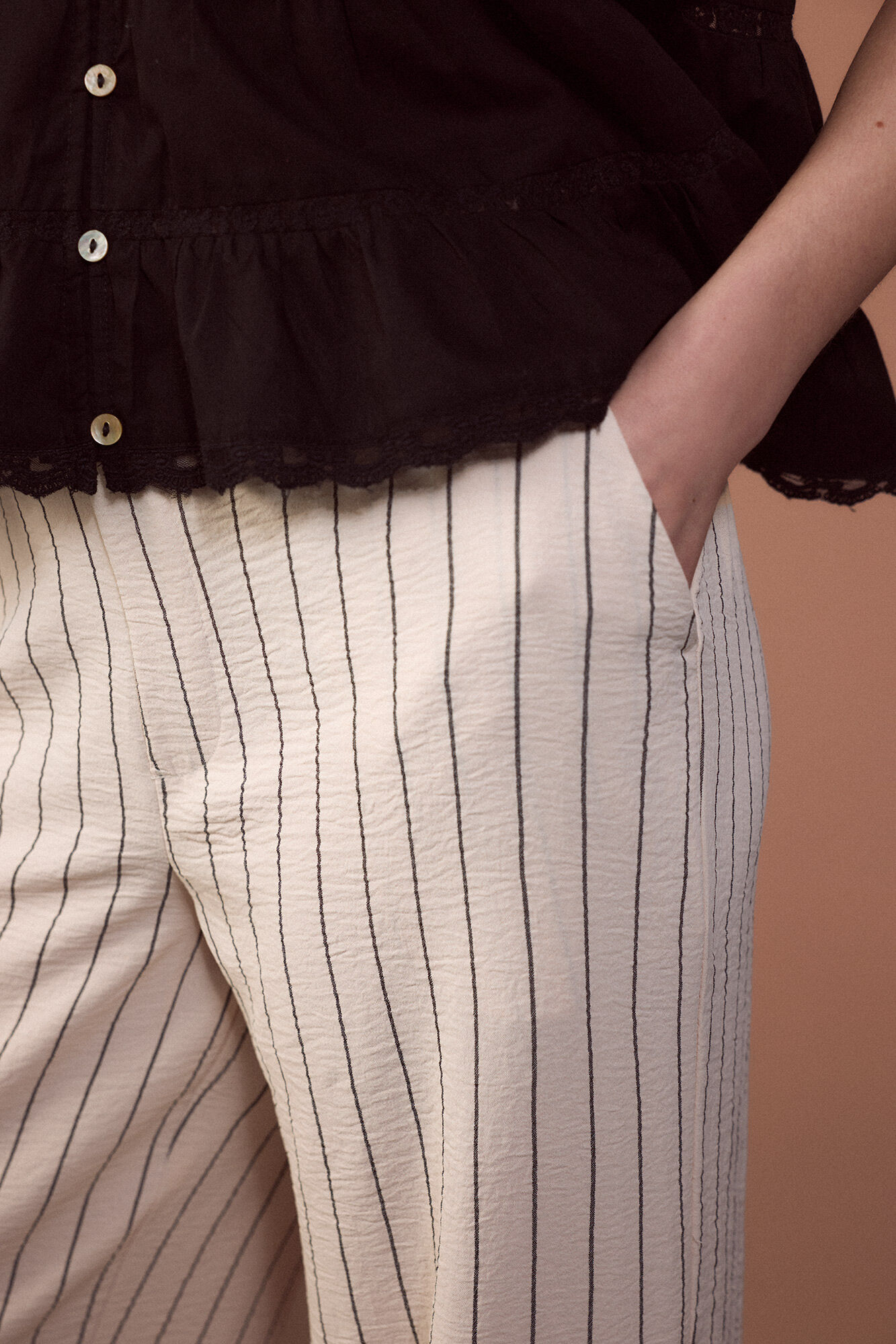 Slowlove Pantal&oacute;n de pata ancha Estampado blanco