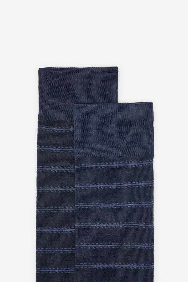 Cortefiel Striped socks with Coolmax Navy
