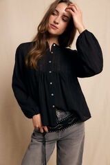Slowlove Blusa encajes Negro