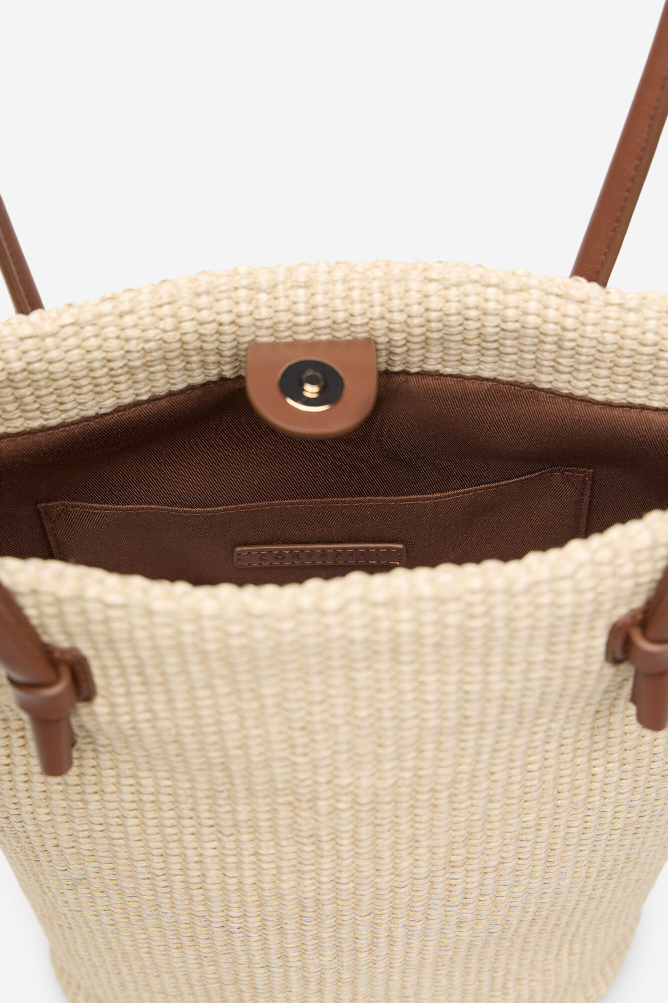 Cortefiel Raffia shopper Nude