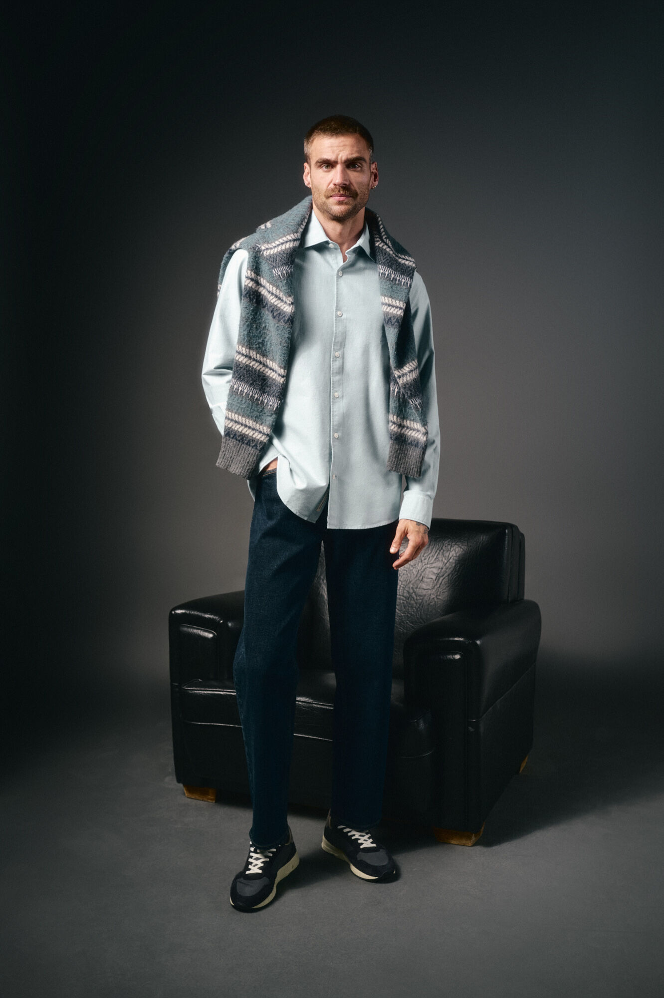 OOTO Camisa oxford lisa Azul