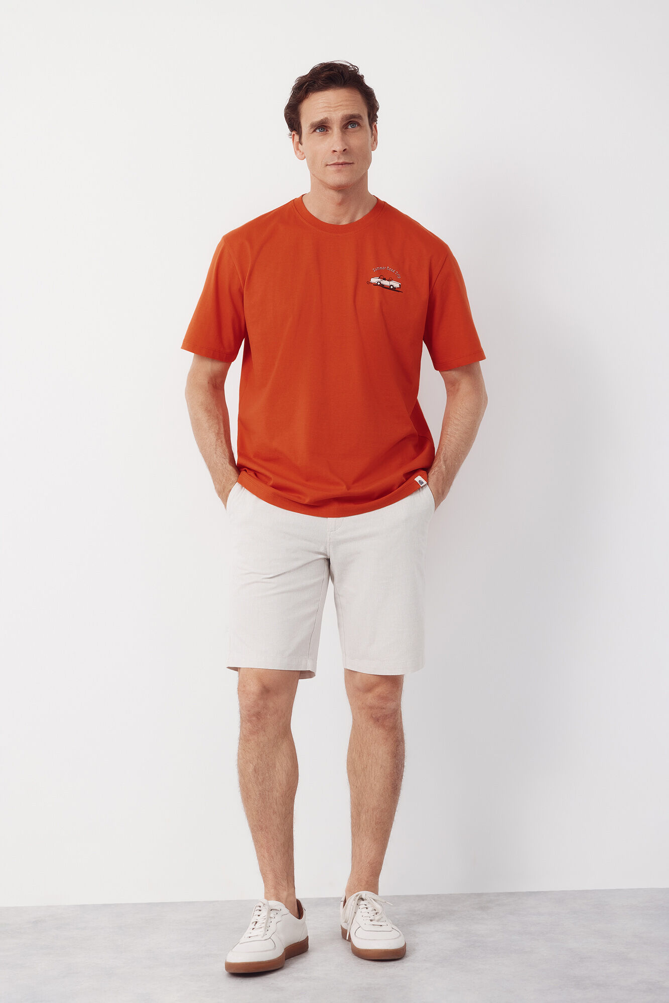 Cortefiel Graphic T-shirt Coral