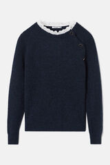 Silbon Jersey punto cuello popel&iacute;n Azul marino