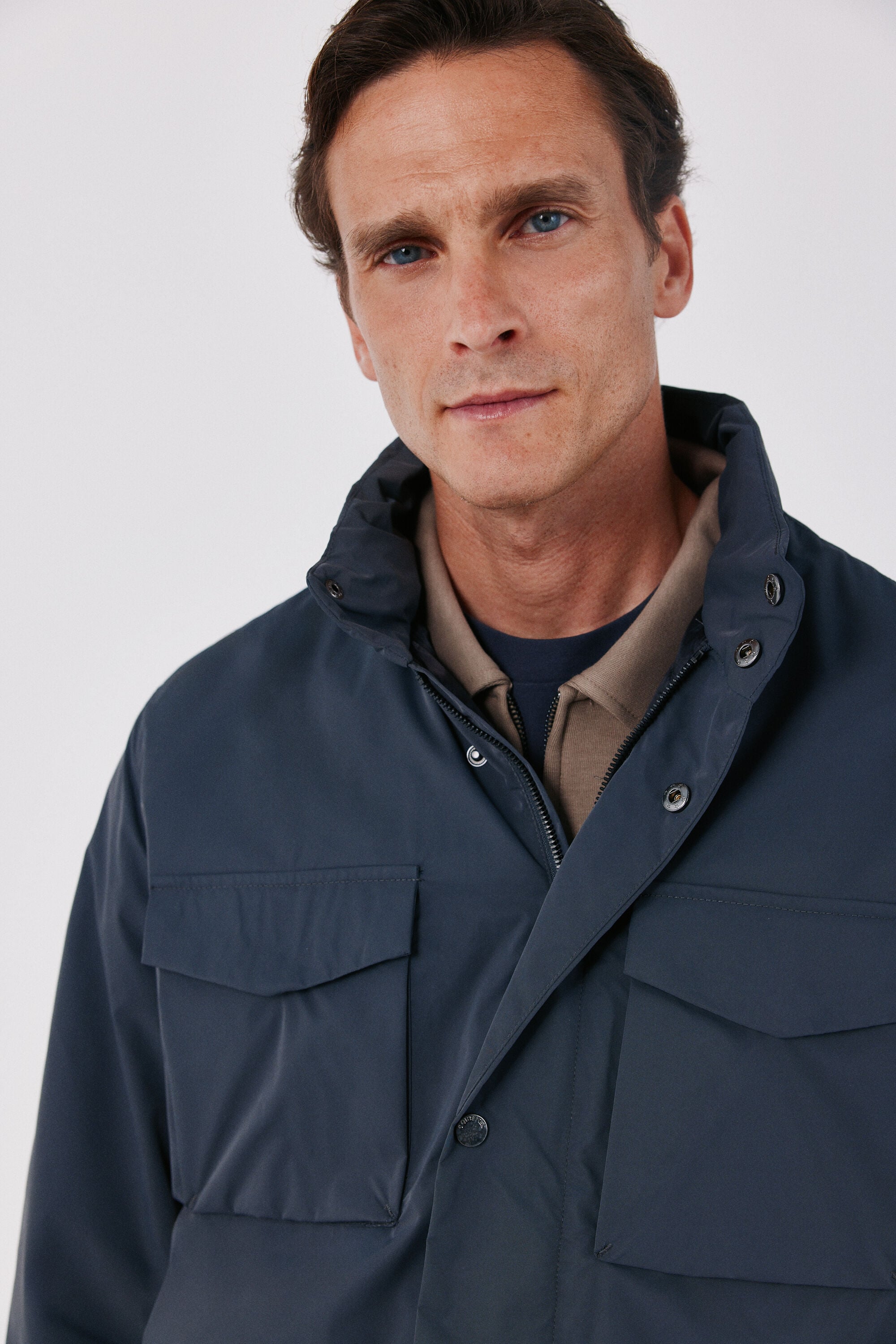 Cortefiel 4-pocket technical jacket Dark grey