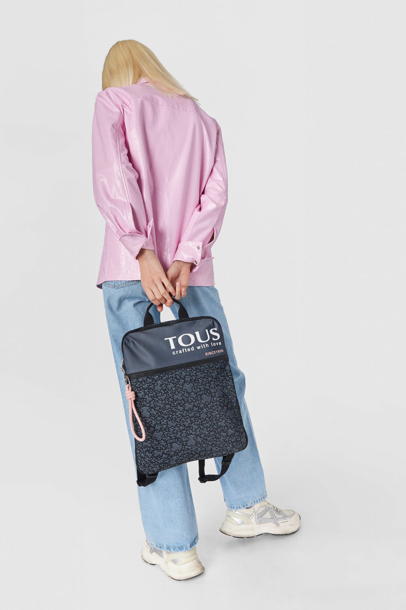 Tous Mochila plana negra Kaos Mini Evolution Nylon Negro