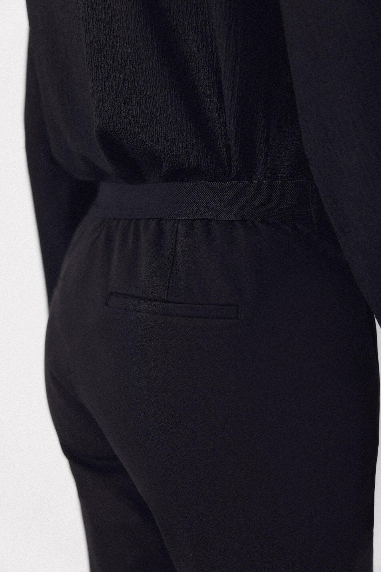 Cortefiel Pantal&oacute;n skinny el&aacute;stico Negro