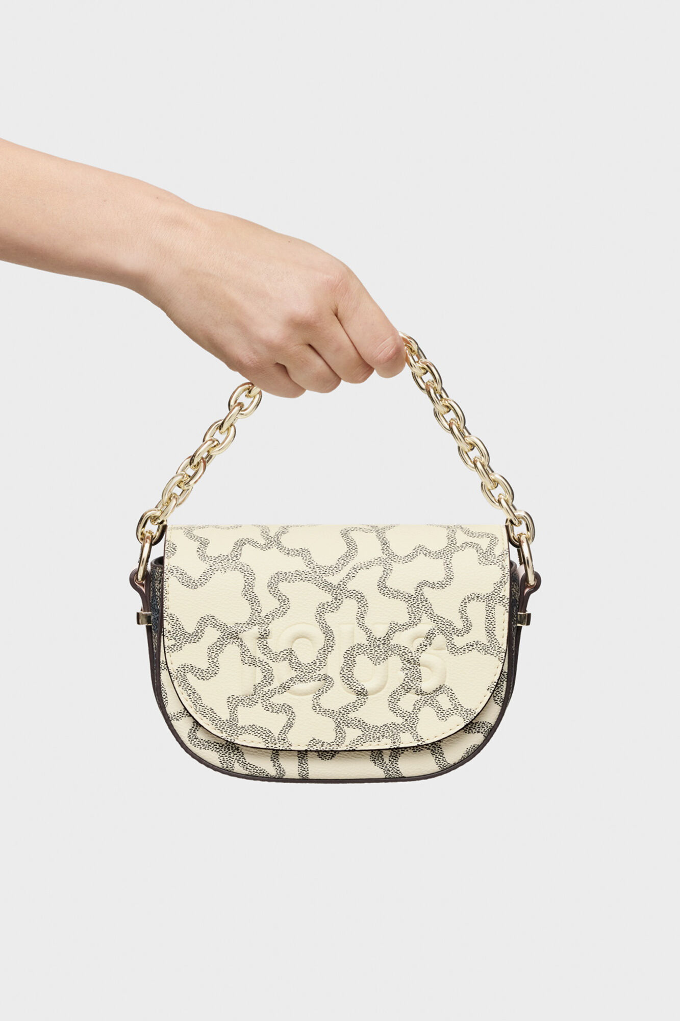 Tous Kaos Icon beige crescent mini crossbody bag Beige