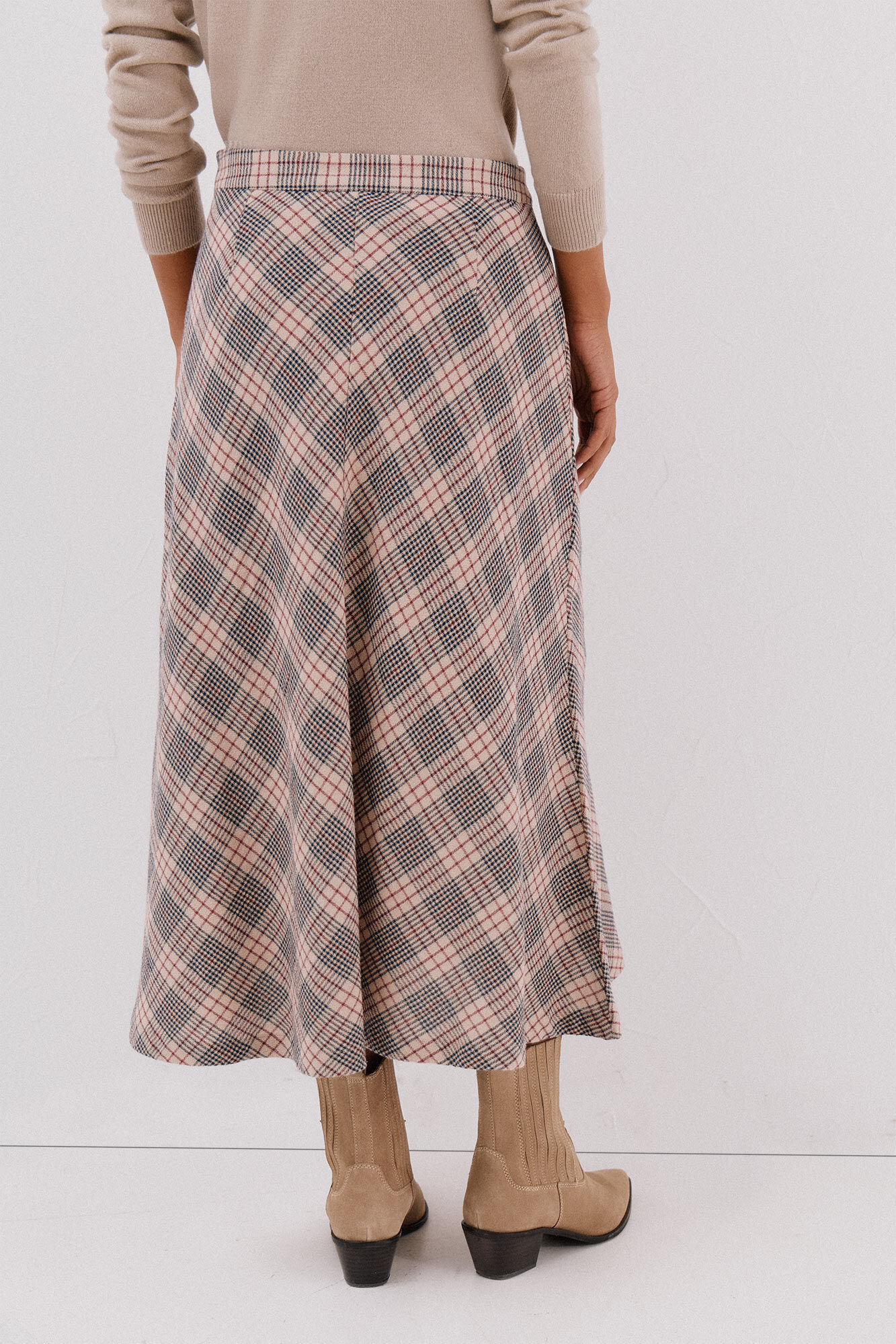 Cortefiel Saia capa xadrez Castanho