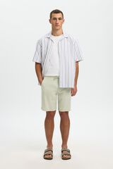 Selected Linen short Kaki