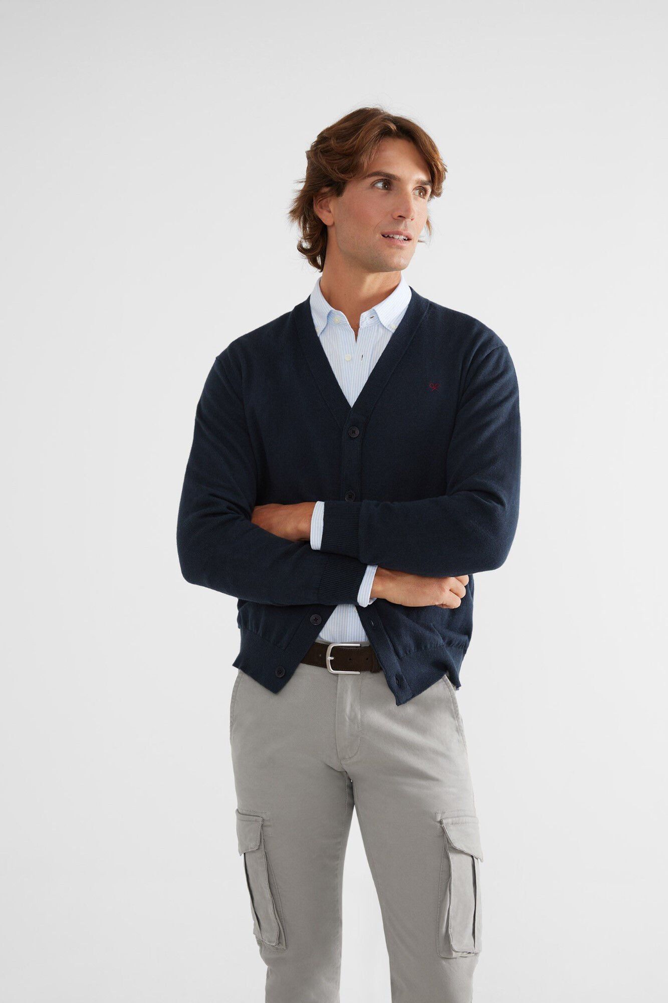 Silbon C&aacute;rdigan cl&aacute;sico liso Azul marino