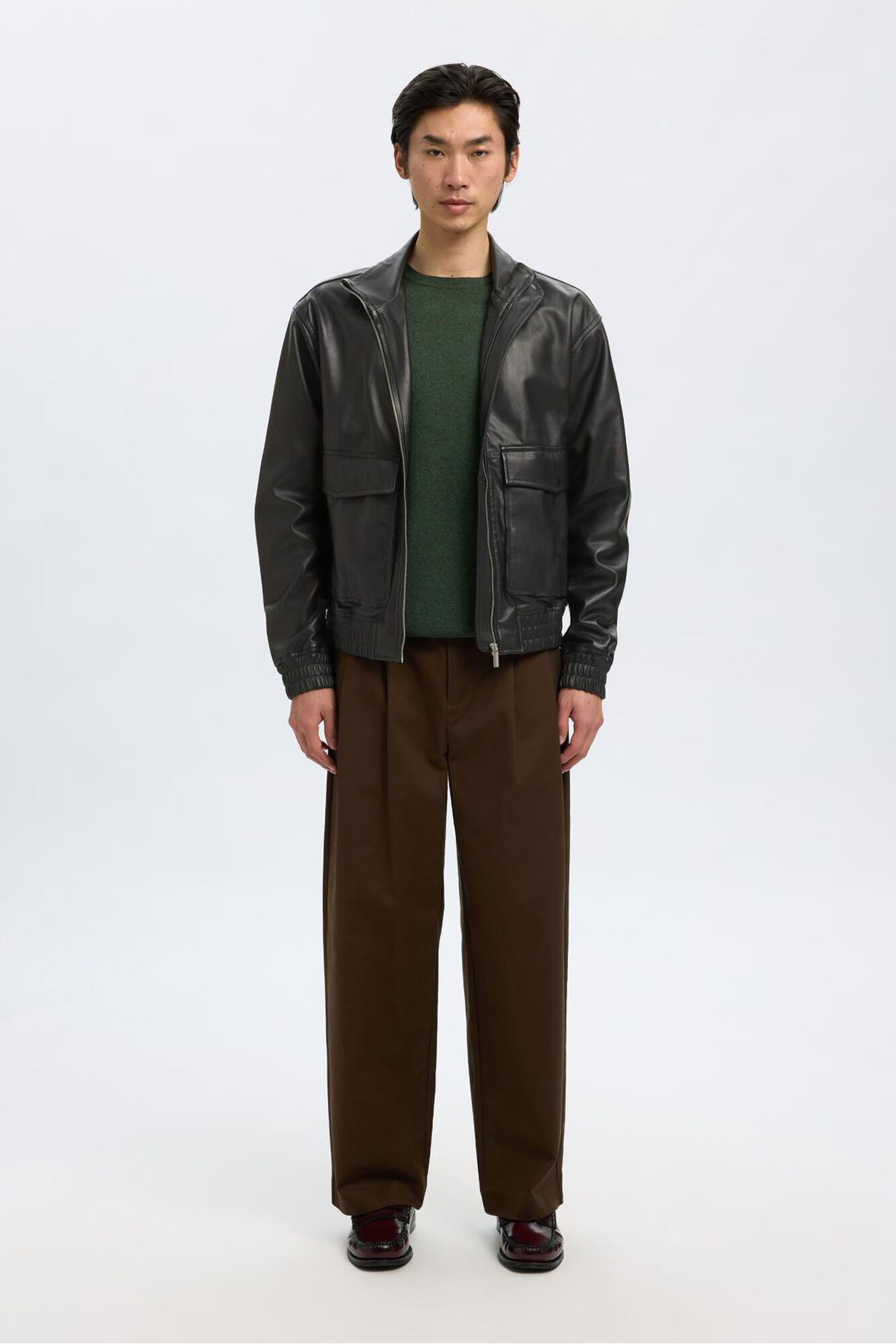 Selected Chaqueta de piel 100% piel de cordero. Negro