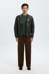 Selected Chaqueta de piel 100% piel de cordero. Negro