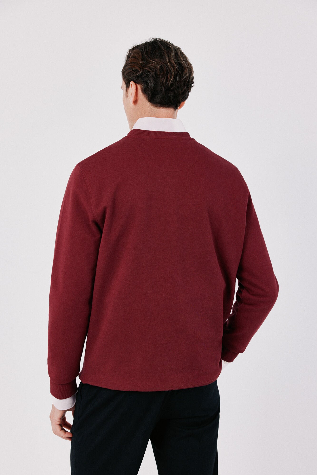 Cortefiel Crew neck sweatshirt Maroon