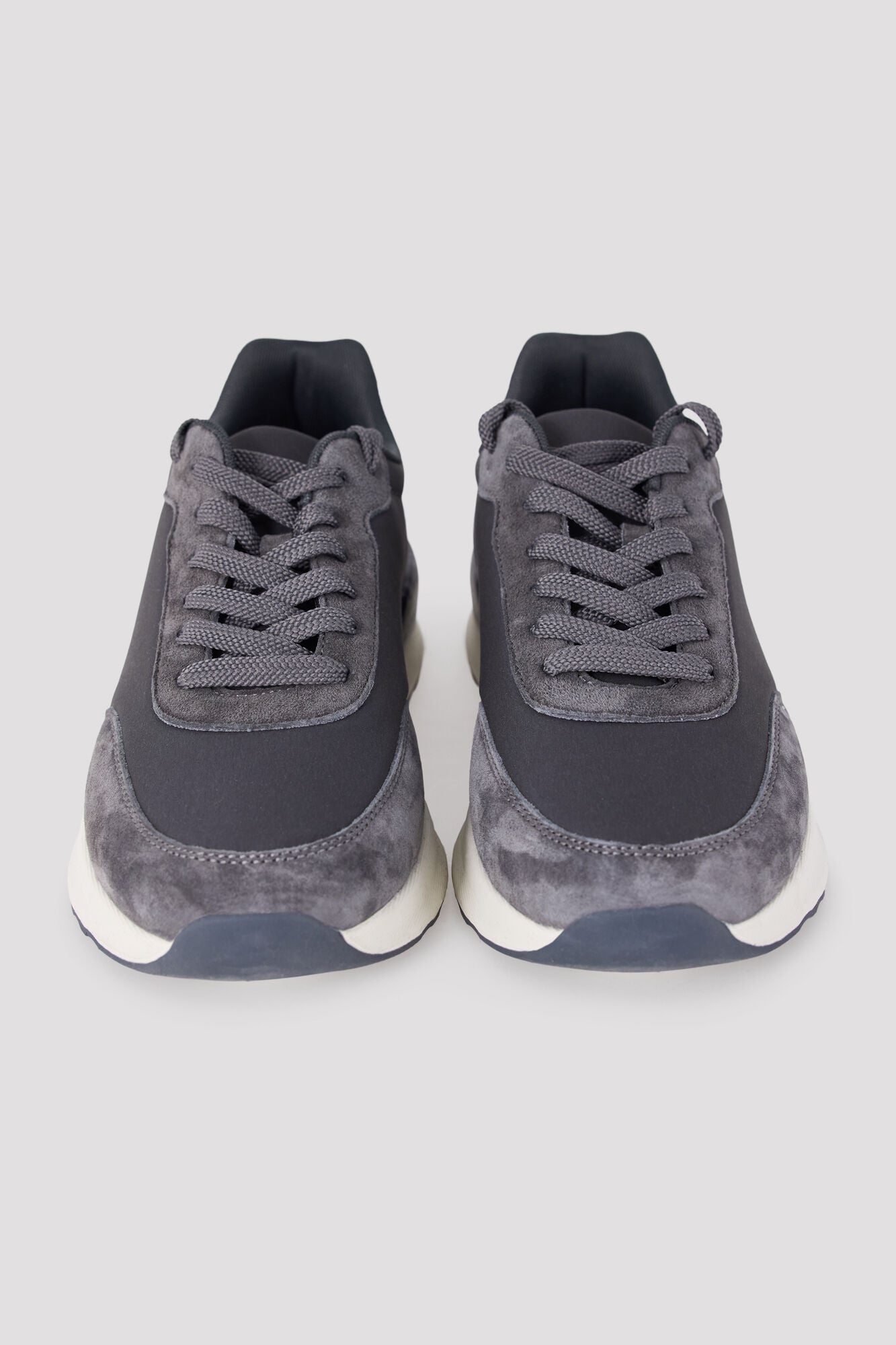 Cortefiel Leather and textile sneaker Grey