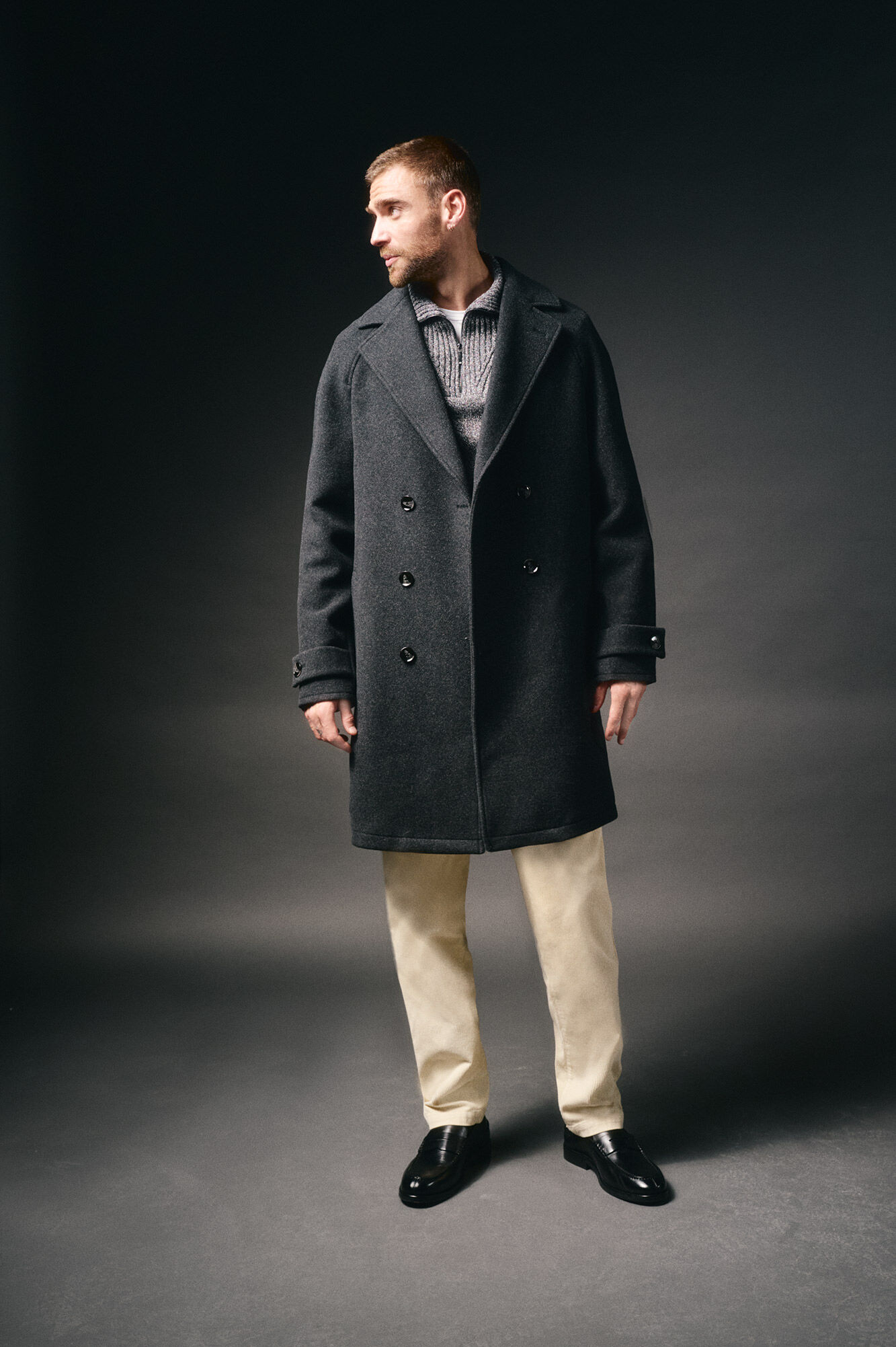 OOTO Sobretudo cruzado de l&atilde;