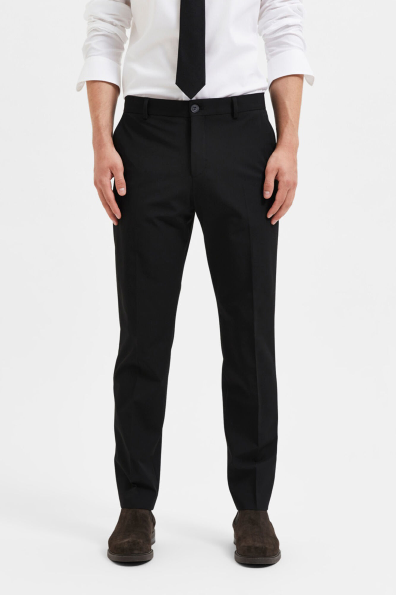 Selected Slim fit suit trousers  Black