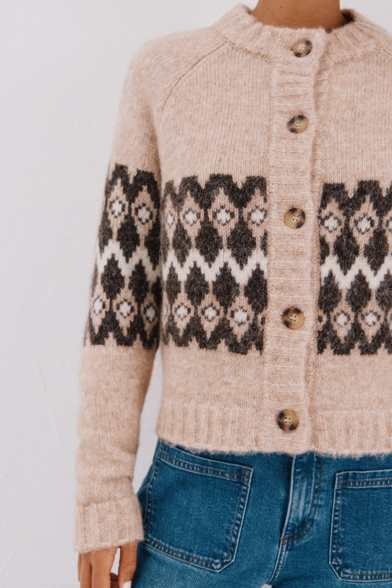 Cortefiel Chaqueta greca posicional Beige