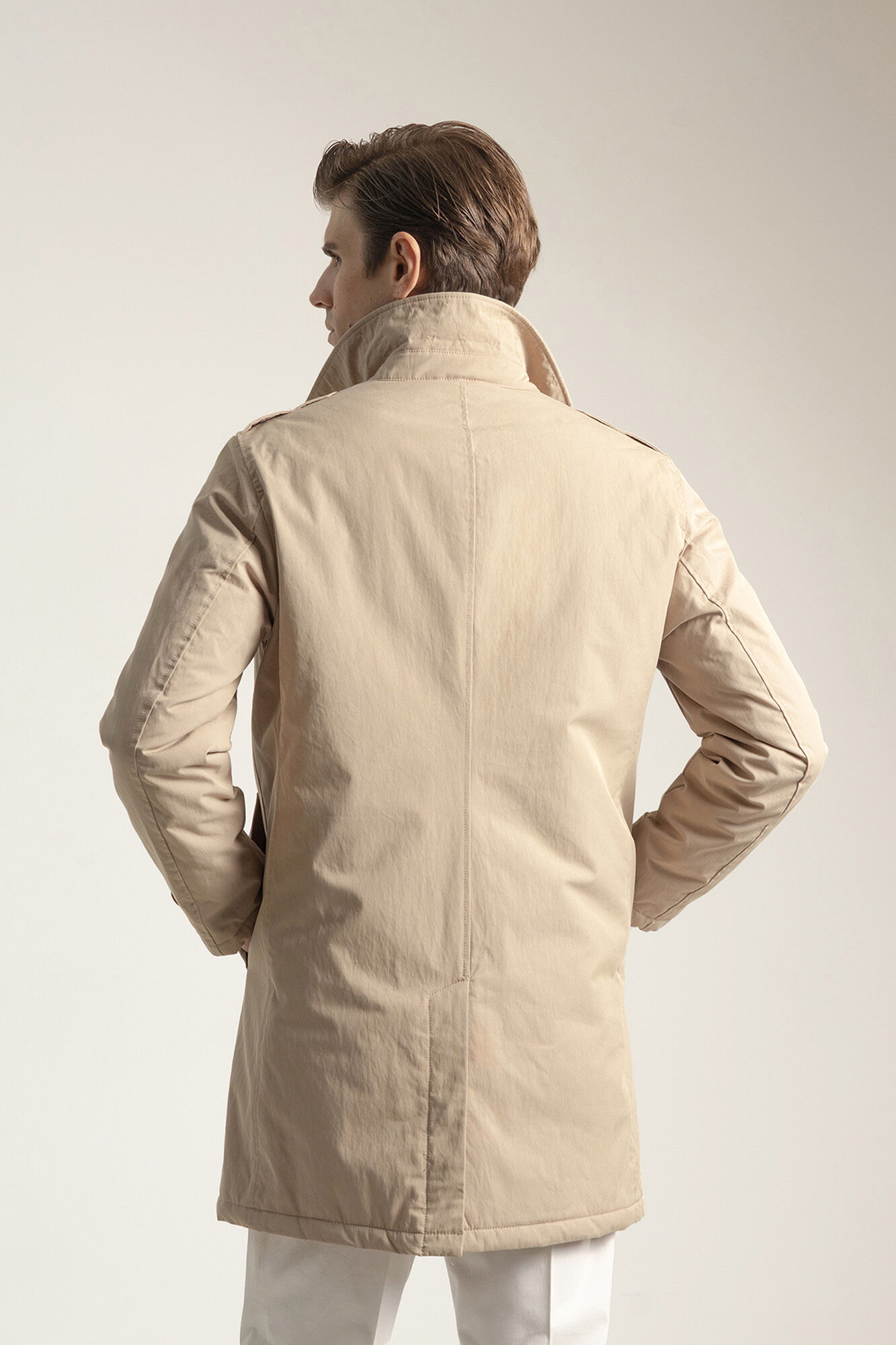 PuroEGO Navy trench coat Nude