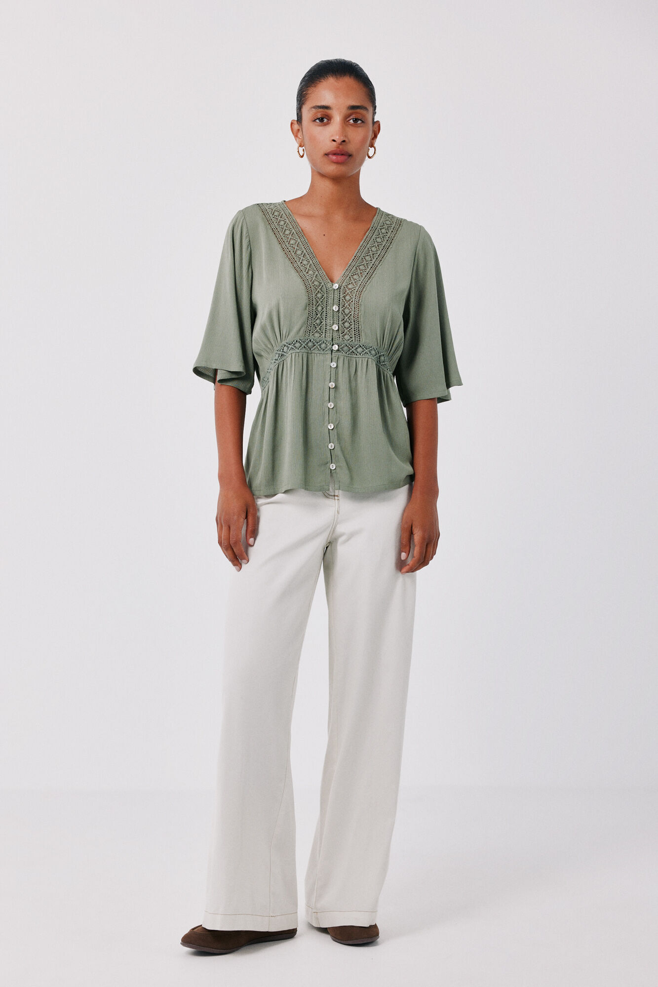 Cortefiel Blusa de renda