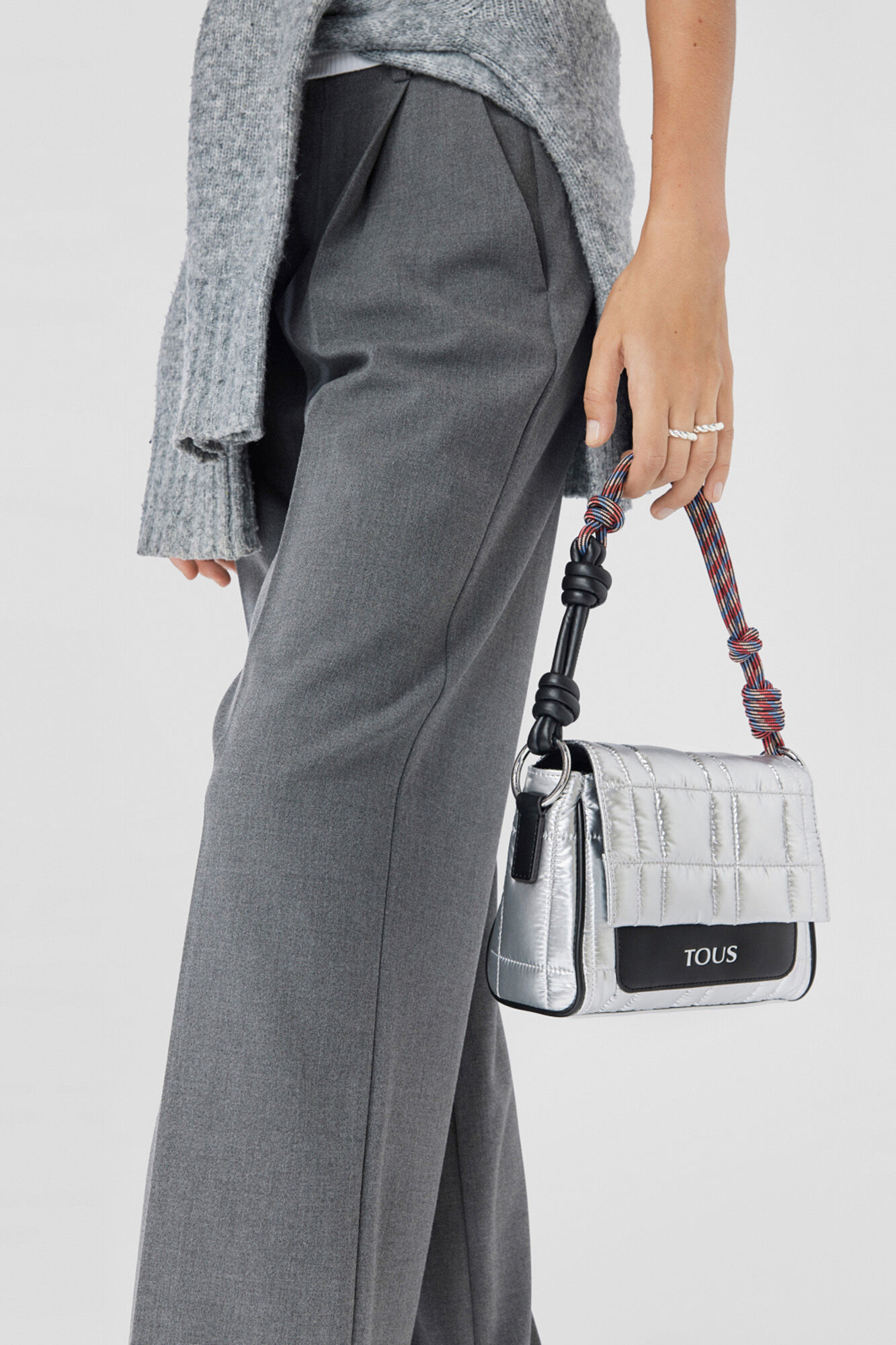 Tous Bandolera peque&ntilde;a plateada TOUS Empire Padded Gris