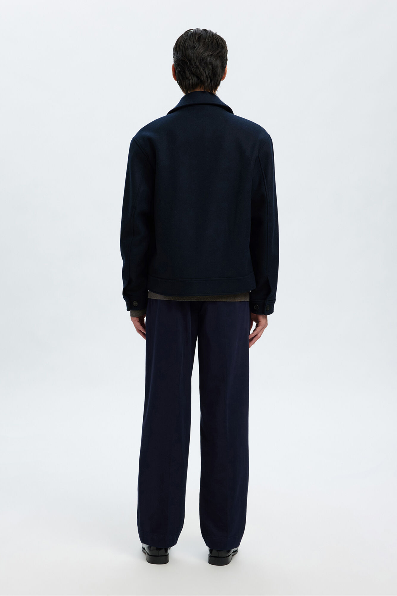 Selected Blus&atilde;o curta de l&atilde; com fecho-&eacute;clair Azul