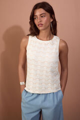 Slowlove Top b&aacute;sico ondas Blanco