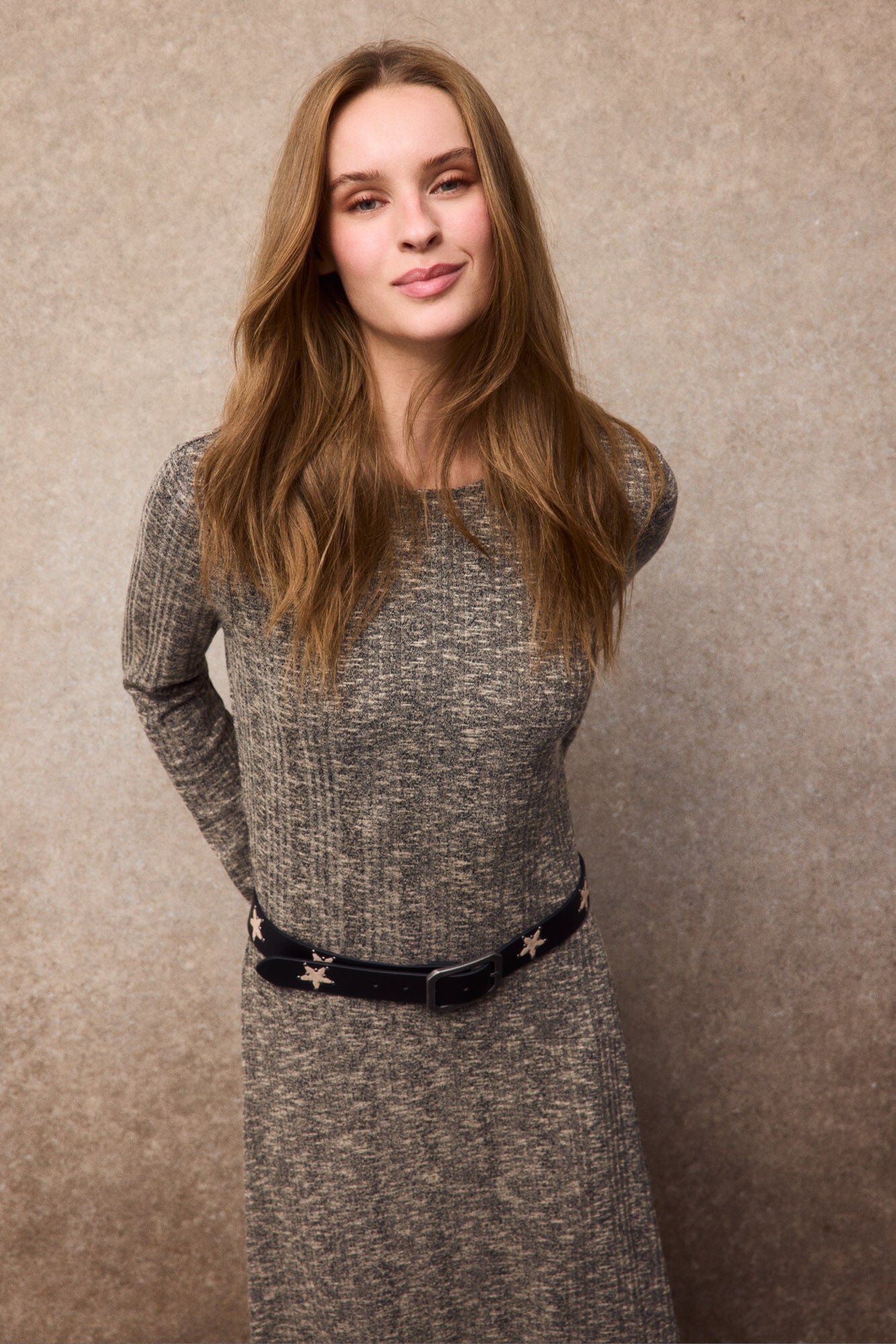 Slowlove Vestido largo melange Beige