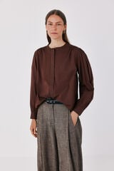 Cortefiel Blusa algod&oacute;n ligera Marr&oacute;n