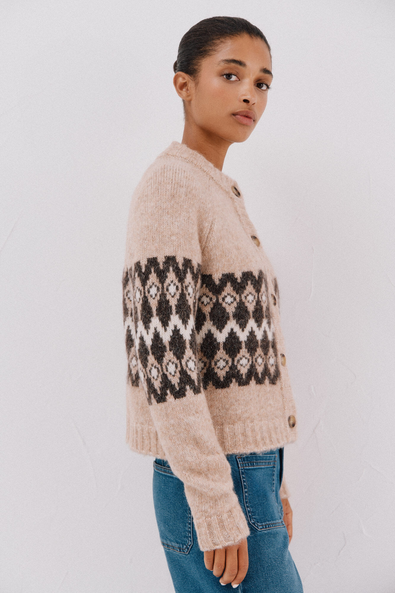 Cortefiel Chaqueta greca posicional Beige